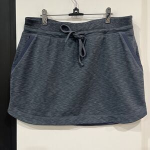 Athleta Techie Terry Drawstring Mini Skirt Activewear Knit Size Large